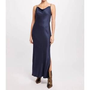 NEW NEU NOMADS cowl neck bodycon gown in blue